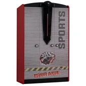 Çocuk Odası - Vento Arabalı Yatak - Sport 3 Kapılı Dolap, Masa, Şifonyer, Kitaplık - Kırmızı - 7