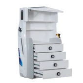 Çocuk Odası - Vento Arabalı Yatak - Sport 3 Kapılı Dolap, Masa, Şifonyer, Kitaplık - Beyaz - 4