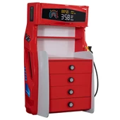 Çocuk Odası - Audi Koltuklu Arabalı Yatak - Sport 3 Kapılı Dolap, Şifonyer - Kırmızı thumbnail 2