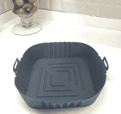 Renkli Isıya Dayanıklı Yıkanılabilir Silikon Fırın Airfryer Kare Model Pişirme Matı 20 cm - 2