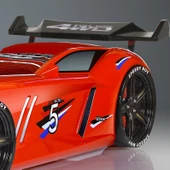 Arabalı Yatak, Jaguar Rüzgarlıklı Arabalı Yatak - Kırmızı thumbnail 3