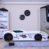 Arabalı Yatak, Jaguar Arabalı Yatak Rüzgarlıklı Beyaz thumbnail 3