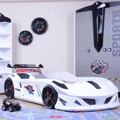 Arabalı Yatak, Jaguar Arabalı Yatak Rüzgarlıklı Beyaz thumbnail 1