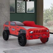 Arabalı Yatak, Jeep Arabalı Yatak - Kırmızı - 1