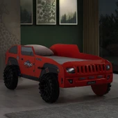 Arabalı Yatak, Jeep Arabalı Yatak - Kırmızı - 2