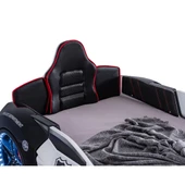 Arabalı Yatak, Police Koltuklu Full Ledli Arabalı Yatak - Siyah - 4