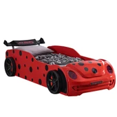 Arabalı Yatak, Ladybird Ledli Arabalı Yatak - Kırmızı - 3