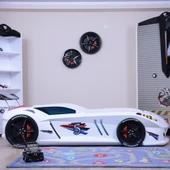 Arabalı Yatak, Jaguar Rüzgarlıklı Arabalı Yatak - Beyaz 1 Adet Comfort Yatak thumbnail 3