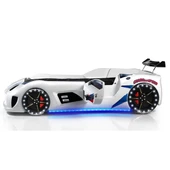 Arabalı Yatak, Audi Kapıları Açılabilen Rüzgarlıklı Full Ledli Arabalı Yatak - Mavi - 7
