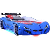 Arabalı Yatak, Mercedes Rüzgarlıklı Full Ledli Arabalı Yatak - Mavi thumbnail 2