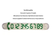 Cama Vantuzlu Oto Araç içi Telefon Numaratör,Telefon No Gösterici Beyaz-Yeşil YDNMR026 - 2