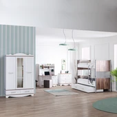 Poyraz Genç Odası, 3 Kapılı Dolap, Ranza, Masa, Şifonyer - 1