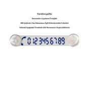 Cama Vantuzlu Oto Araç içi Telefon Numaratör,Telefon No Gösterici Beyaz-Mavi YDNMR027 - 2