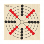 Ahşap Zeka ve Strateji Oyunu Seti 6 lı, Dama+3 Taş+9 Taş+Bihar+Surakarta ve Tic-Tac-Toe - 5