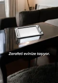 Nehir paris saten paslanmaz çelik tepsi çay tepsisi - servis tepsisi - 6