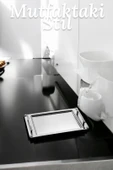 Nehir paris saten paslanmaz çelik tepsi çay tepsisi - servis tepsisi - 3