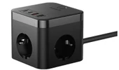 Baseus Pow Cube 7 Port 1.5m 30W Siyah Şarj Adaptörü (E00066400117-00) - 1