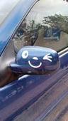 Gülen Yüz, Emoji Araba-Motosiklet Cam Etiket Sticker 13x7cm Beyaz Renk - 3