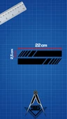 Yan Ayna Şerit Araba-Motosiklet Cam Etiket Sticker 18x5cm Siyah Renk - 2