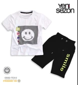 Triliya Pamuklu Unisex Çocuk Kapri Takımı (Cepli & Kordonlu, 3-12 Yaş) TRL-25 - 4