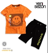 Triliya Pamuklu Unisex Çocuk Kapri Takımı (Cepli & Kordonlu, 3-12 Yaş) TRL-25 - 1