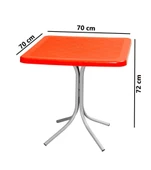 Omnipazar MT-CF870 Prima Fonte Plastik Kare Bahçe Balkon Masa 70x70 cm - 4