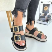 Stan Siyah Cilt Sandalet - 4