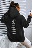 Siyah Sırt Baskı Bulut Sweatshirt - 1
