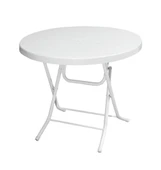 Omnipazar MT-GFM206 Luce Plastik Yuvarlak Katlanır Bahçe Balkon Masa Ø85 cm Beyaz - 1