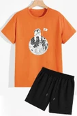Uzay Temalı Şort T-shirt Eşofman Takımı - 3