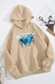Blue Butterfly Baskılı Sweatshirt thumbnail 7