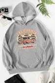 California Baskılı Kapüşonlu Sweatshirt - 4