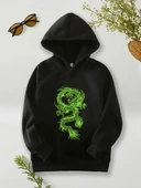 Çocuk Yeşil Ejderha Baskılı Tasarım Sweatshirt thumbnail 1