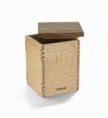 Woodsaka Mutfak İçin Sağlıklı Ahşap Saklama Kutusu - Mini Organizer - Model 1 - Gürgen & Ceviz - 11.8cm x 11.8cm x 29.5cm - 2