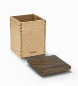 Woodsaka Mutfak İçin Sağlıklı Ahşap Saklama Kutusu - Mini Organizer - Model 1 - Gürgen & Ceviz - 11.8cm x 11.8cm x 29.5cm - 3