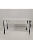 BAMBEDS MOBİLYA 70x110 Beyaz Metal Ayaklı Masa Mutfak Masası Çalışma Masası Bilgisayar Masası - 1