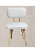 BAMBEDS MOBİLYA Bambeds Mobilya, Bohem İskandinav Ahşap Sandalye Krem Mutfak Salon Yemek Odası Sandalyesi - 3