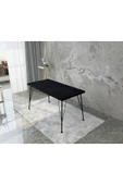 BAMBEDS MOBİLYA 60x120 Dekoratif Mutfak Masası, Yemek Masası, Çalışma Masası, Bilgisayar Masası Siyah Mermer - 1