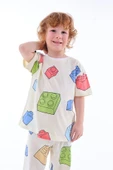 Renk Blokları Desenli Çocuk Pijama Takımı - 1