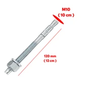 Klipsli Saplamalı Çelik Dübel M10x120 mm Raf Montaj Bağlantı Zemin Bağlantı Tavan Beton Asma Aparat - 2