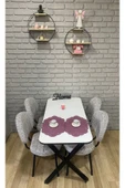 BAMBEDS MOBİLYA Masa Takımı, Yemek Masası, Mutfak Masası, 70x110Beyaz siyahdesen 4 Sandalye - 1