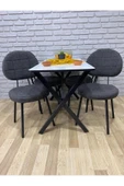 BAMBEDS MOBİLYA Masa Takımı, Yemek Masası, Mutfak Masası, Balkon Masası - 70x110 Beyaz - 2