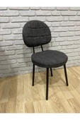 BAMBEDS MOBİLYA 4 Adet Poverty Sandalye Antrasit Gri Mutfak Salon Yemek Odası Sandalyesi Metal Ayak - 3