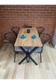 BAMBEDS MOBİLYA Masa Takımı, Yemek Masası, Mutfak Masası, Balkon Masası - 70x110 Çam 4 Güneş Sandalye - 2