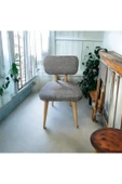 BAMBEDS MOBİLYA Bambeds Mobilya, Bohem İskandinav Ahşap Sandalye Gri Mutfak Salon Yemek Odası Sandalyesi - 2