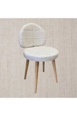 BAMBEDS MOBİLYA Poverty Wood Sandalye Krem Mutfak Salon Yemek Odası Sandalyesi Ahsap Ayak - 1