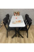 BAMBEDS MOBİLYA Masa Takımı, Yemek Masası, Mutfak Masası, 70x110Beyaz Elma 4lü Sandalye - 3