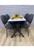 BAMBEDS MOBİLYA Masa Takımı, Yemek Masası, Mutfak Masası, Balkon Masası - 70x110 Beyaz - 3