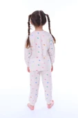Kelebek Desenli %100 Pamuk Pembe Kız Çocuk Pijama Takımı - 3