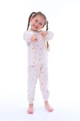 Kelebek Desenli %100 Pamuk Pembe Kız Çocuk Pijama Takımı - 5